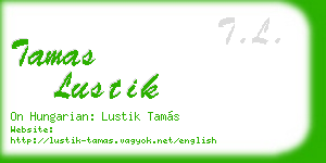 tamas lustik business card